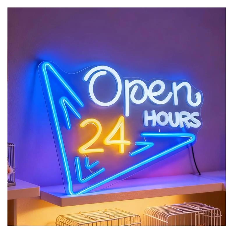 Decor Lighting Opening Hours - لافتة نيون مفتوحة على مدار 24