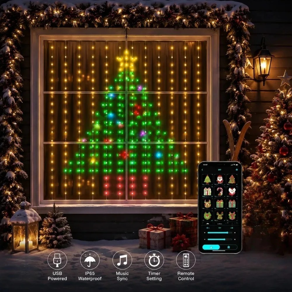 Lighting Decor For Home - ستائر إضاءة LED بكسل مع تحكم