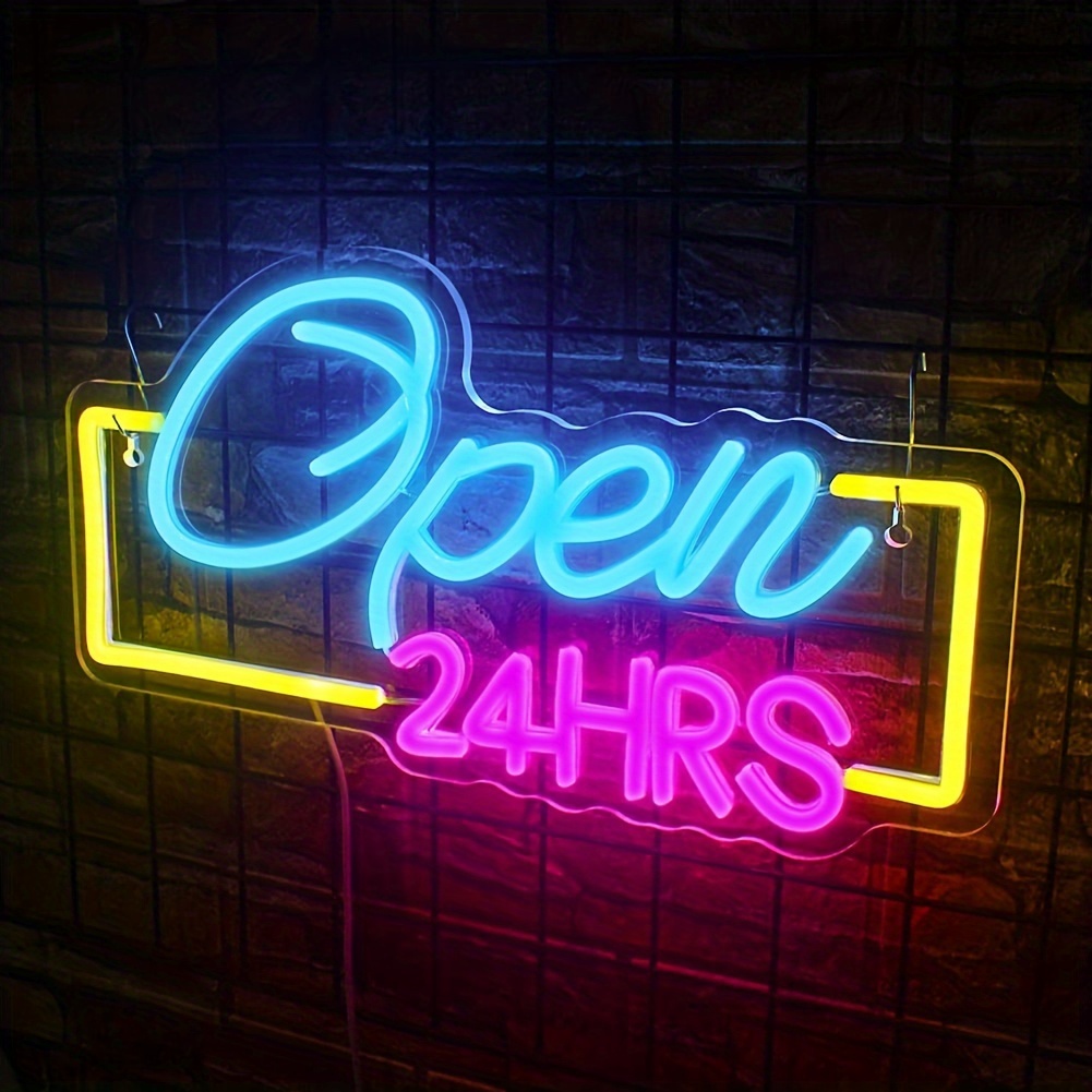 Decor Lighting Opening Hours - ضوء النيون LED لتزيين الجدران ،