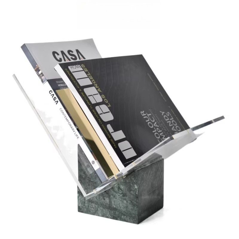 Lighting And Decor Magazine - رف مجلات أكريليك فاخر بسيط، رف