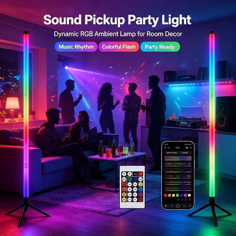 Lighting Decor For Home - قطعتان من مصباح أرضي RGB بطول