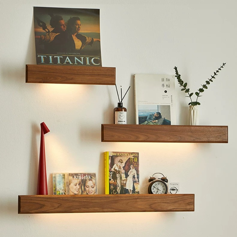 Lighting And Decor Magazine - رف تخزين خشبي صلب للحائط، منظم
