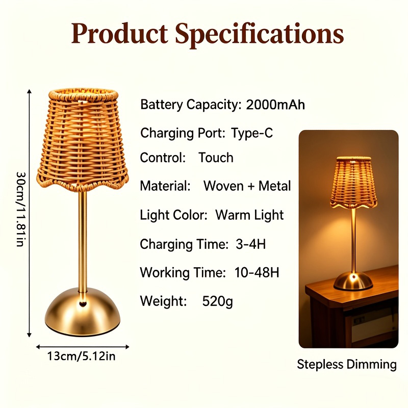 مصباح طاولة فني من الروطان الم - مراجعة Lighting Decor For Home وسعره