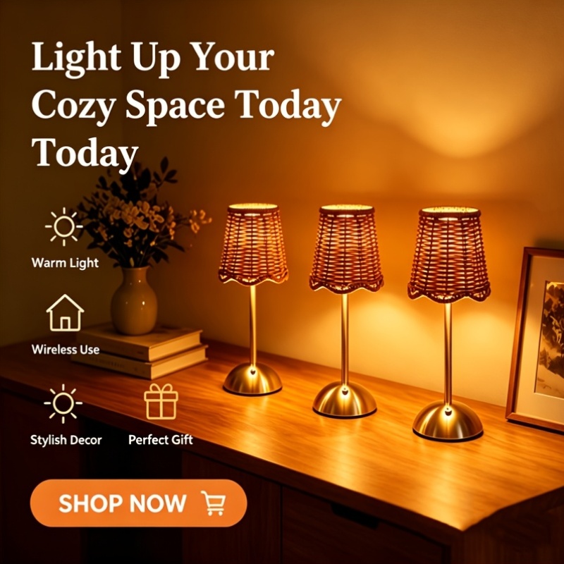 مصباح طاولة فني من الروطان الم - مراجعة Lighting Decor For Home وسعره