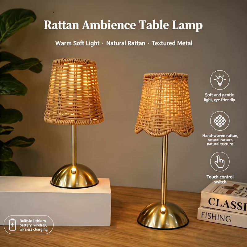 مصباح طاولة فني من الروطان الم - مراجعة Lighting Decor For Home وسعره
