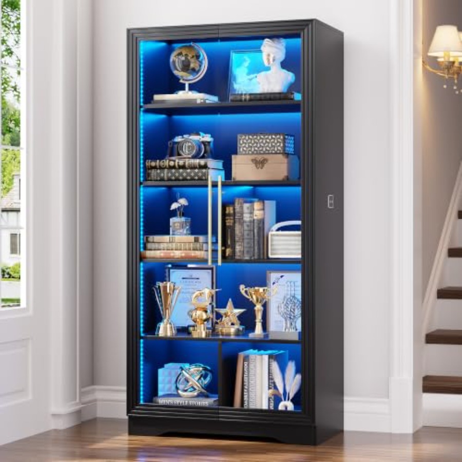 خزانة كتب بأبواب زجاجية وإضاءة - مراجعة Home Lighting & Decor St Catharines On وسعره