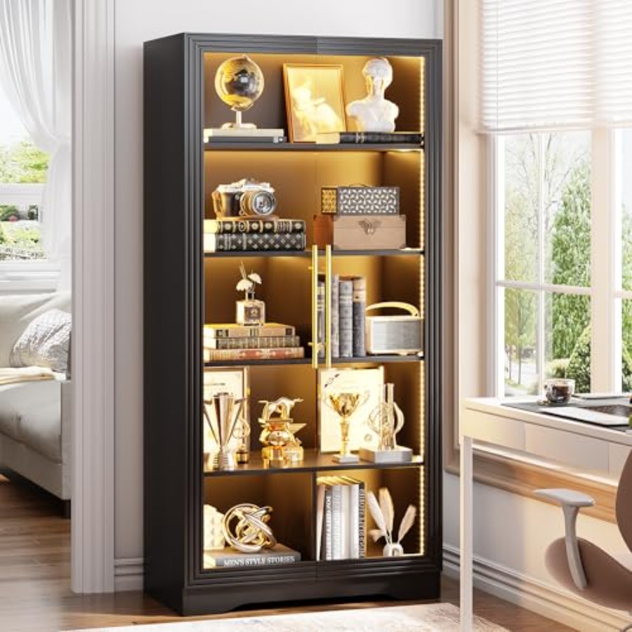 خزانة كتب بأبواب زجاجية وإضاءة - مراجعة Home Lighting & Decor St Catharines On وسعره