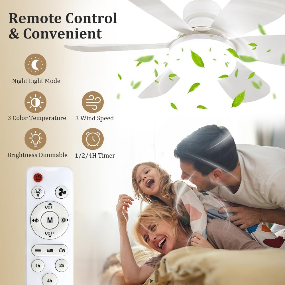 مروحة سقف صغيرة مع إضاءة LED و - مراجعة Lighting Decor For Home وسعره