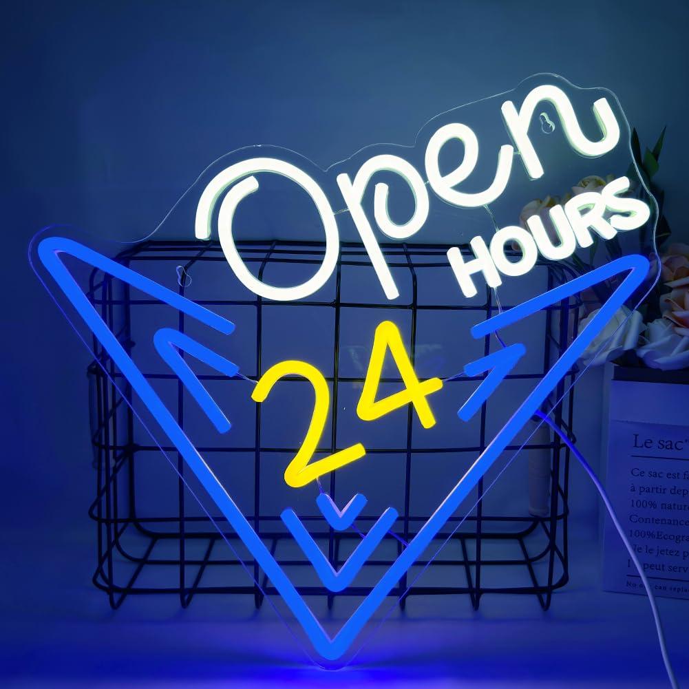 لافتة نيون مفتوح 24 ساعة مع إض - مراجعة Decor Lighting Opening Hours وسعره