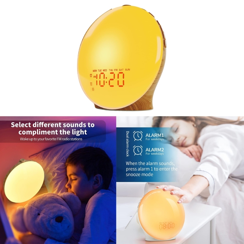 LED LED LED Wake Up Light Grai - مراجعة Lighting Decor Sunrise وسعره