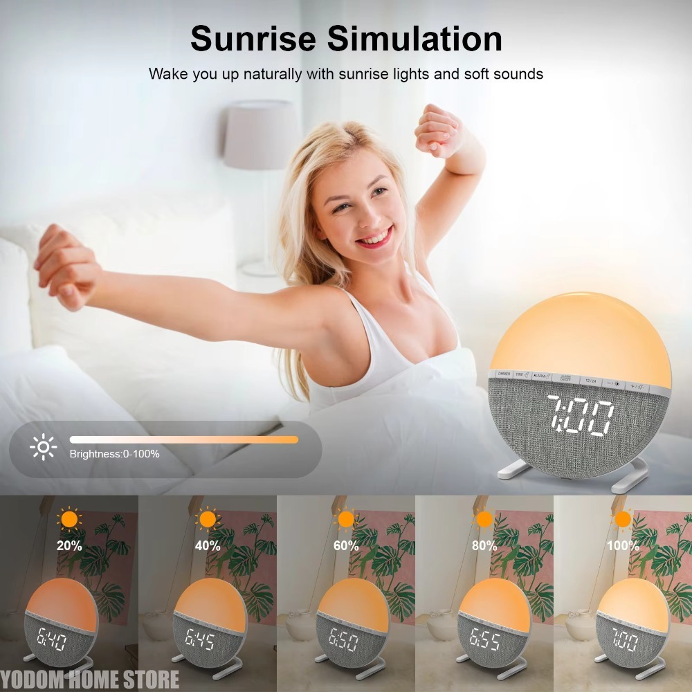 ساعة منبه مع إضاءة للاستيقاظ ب - مراجعة Lighting Decor Sunrise وسعره