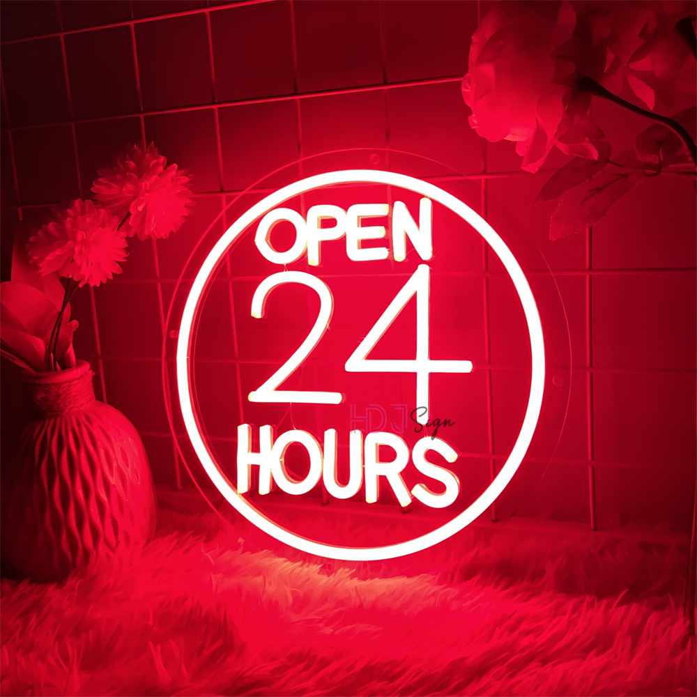النيون Led علامات مفتوحة 24 سا - مراجعة Decor Lighting Opening Hours وسعره
