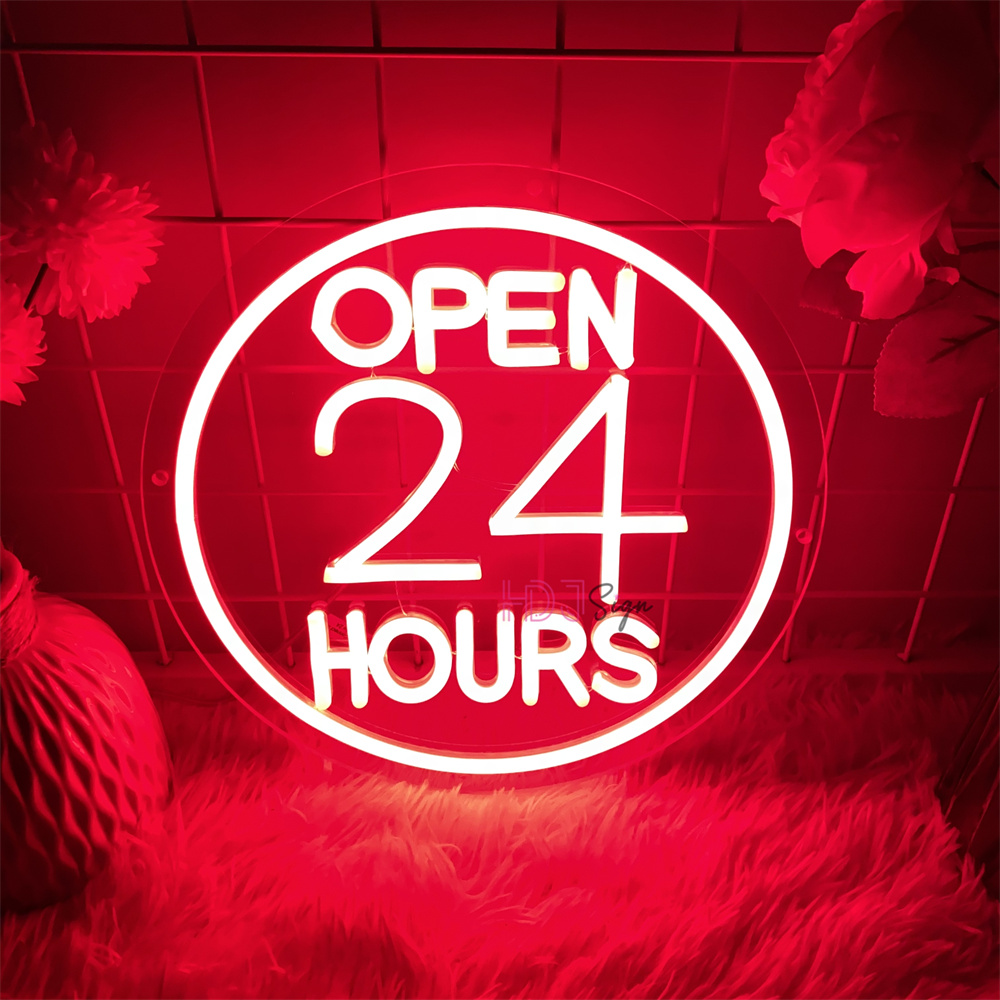 النيون Led علامات مفتوحة 24 سا - مراجعة Decor Lighting Opening Hours وسعره