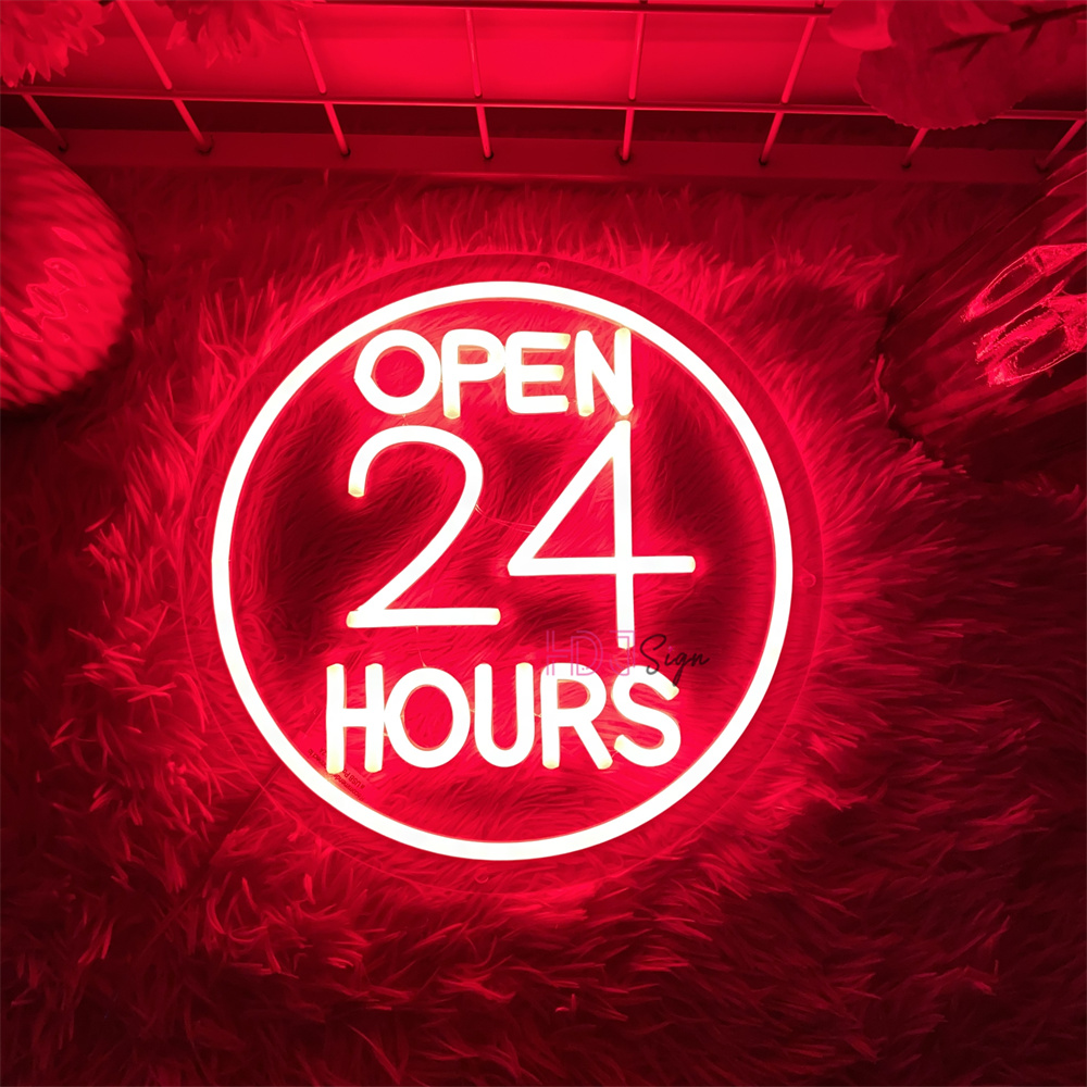 النيون Led علامات مفتوحة 24 سا - مراجعة Decor Lighting Opening Hours وسعره