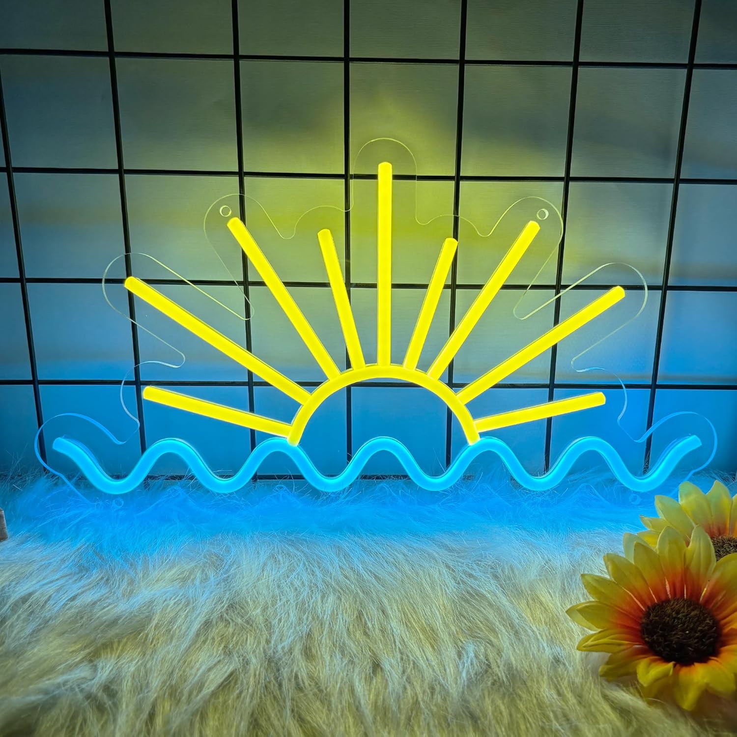 لافتة نيون على شكل أمواج المحي - مراجعة Lighting Decor Sunrise وسعره
