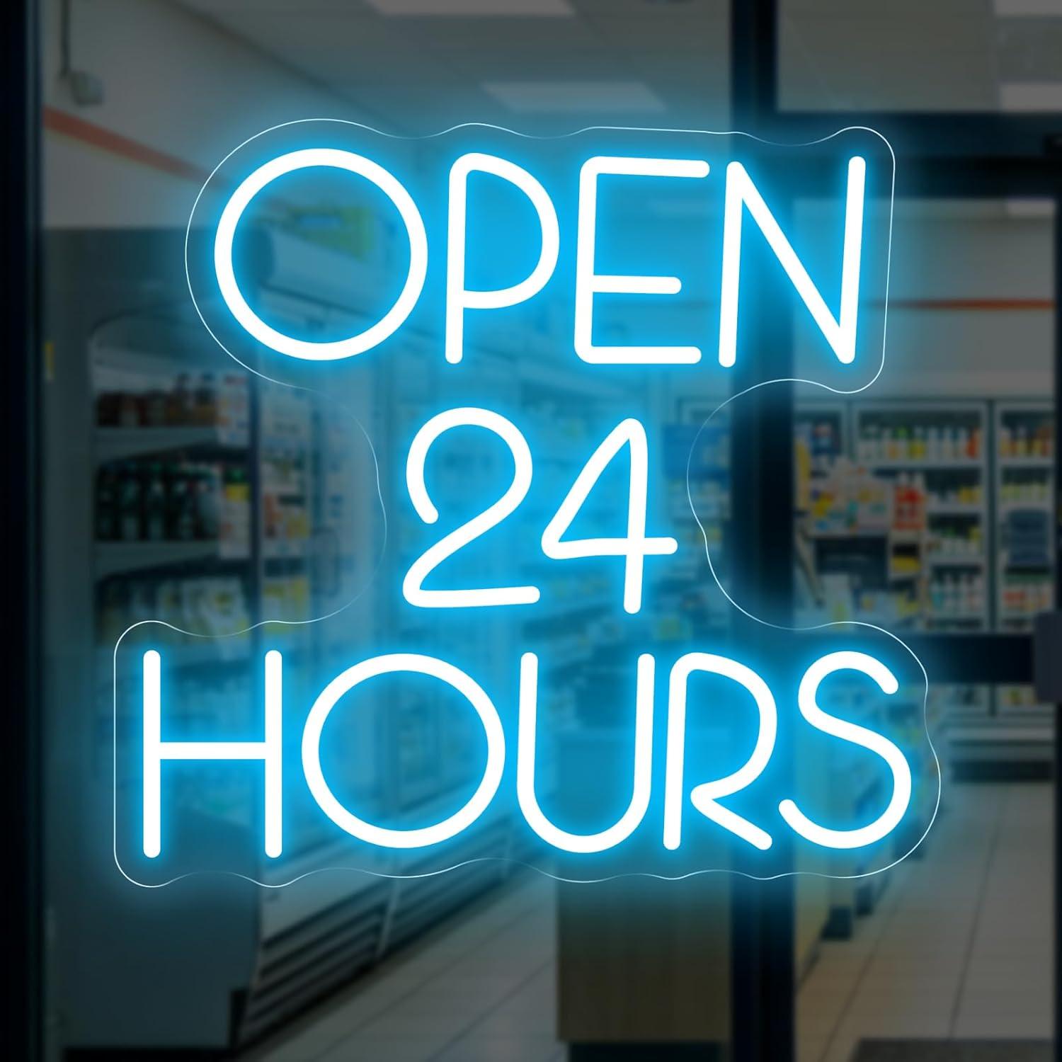 لافتة نيون مفتوحة على مدار 24  - مراجعة Decor Lighting Opening Hours وسعره