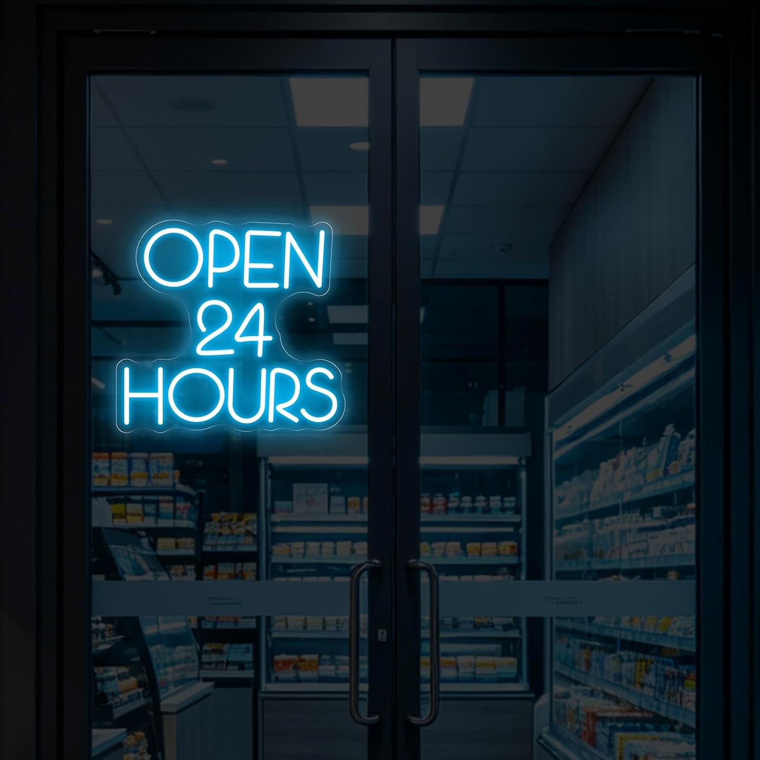 لافتة نيون مفتوحة على مدار 24  - مراجعة Decor Lighting Opening Hours وسعره