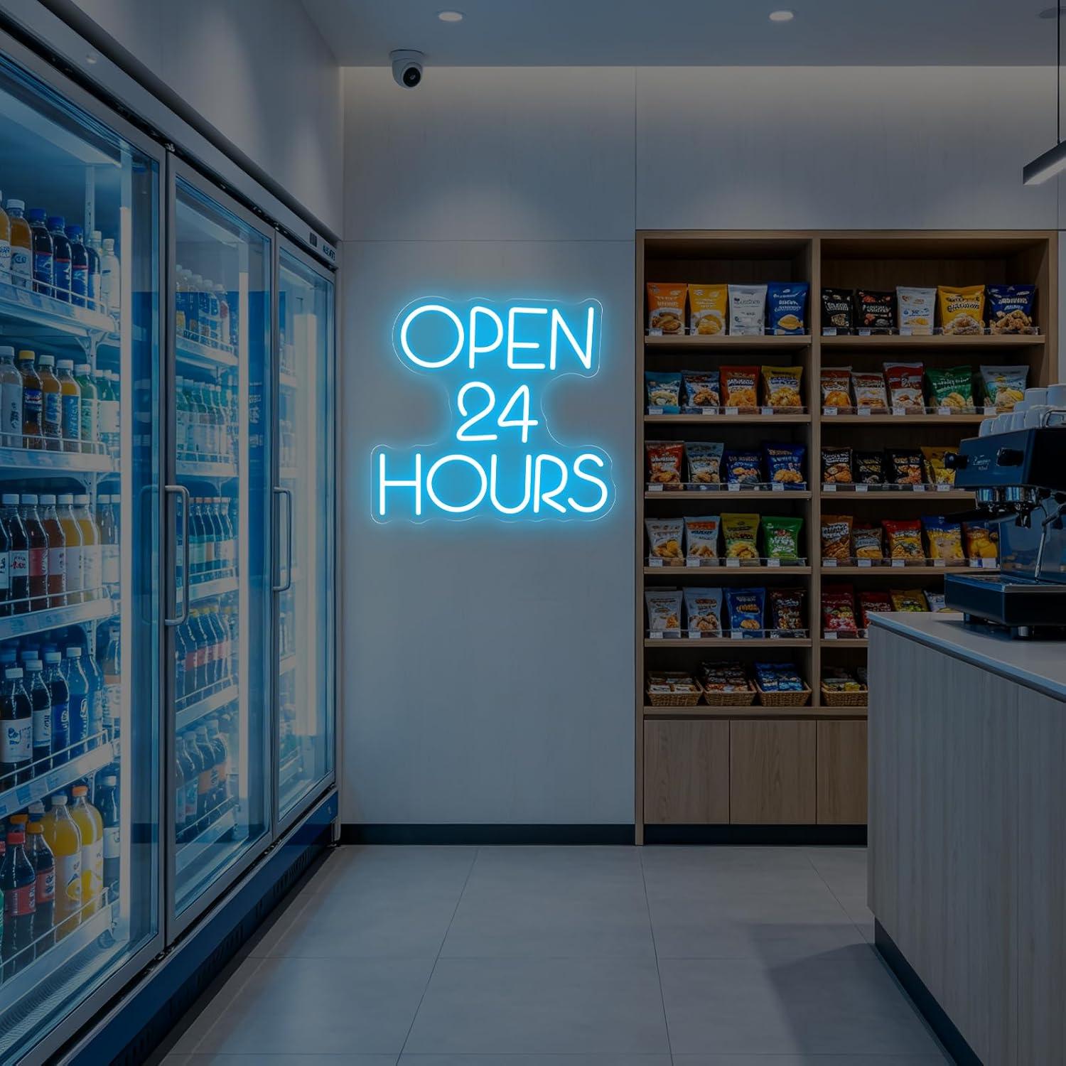 لافتة نيون مفتوحة على مدار 24  - مراجعة Decor Lighting Opening Hours وسعره
