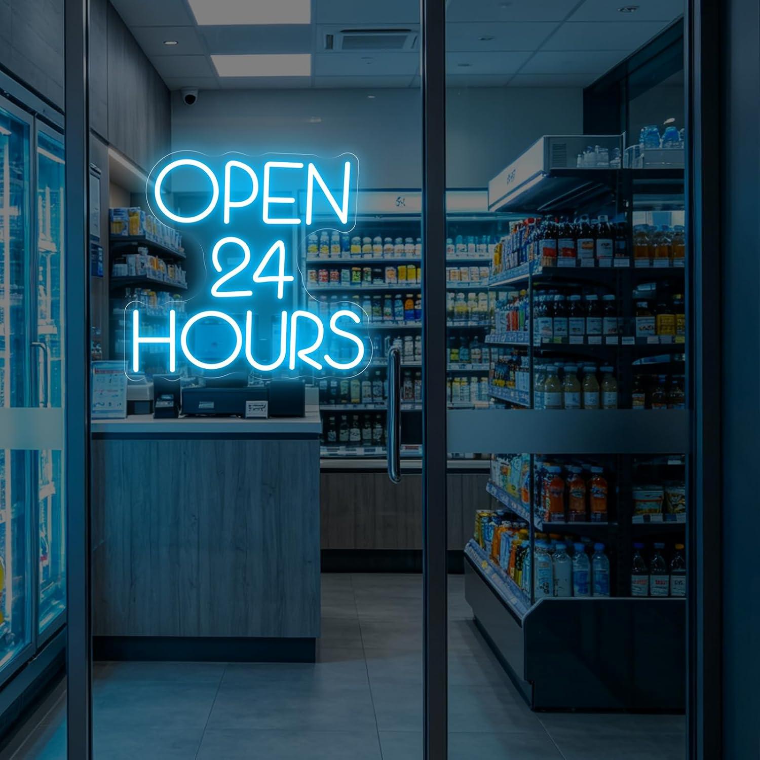 لافتة نيون مفتوحة على مدار 24  - مراجعة Decor Lighting Opening Hours وسعره