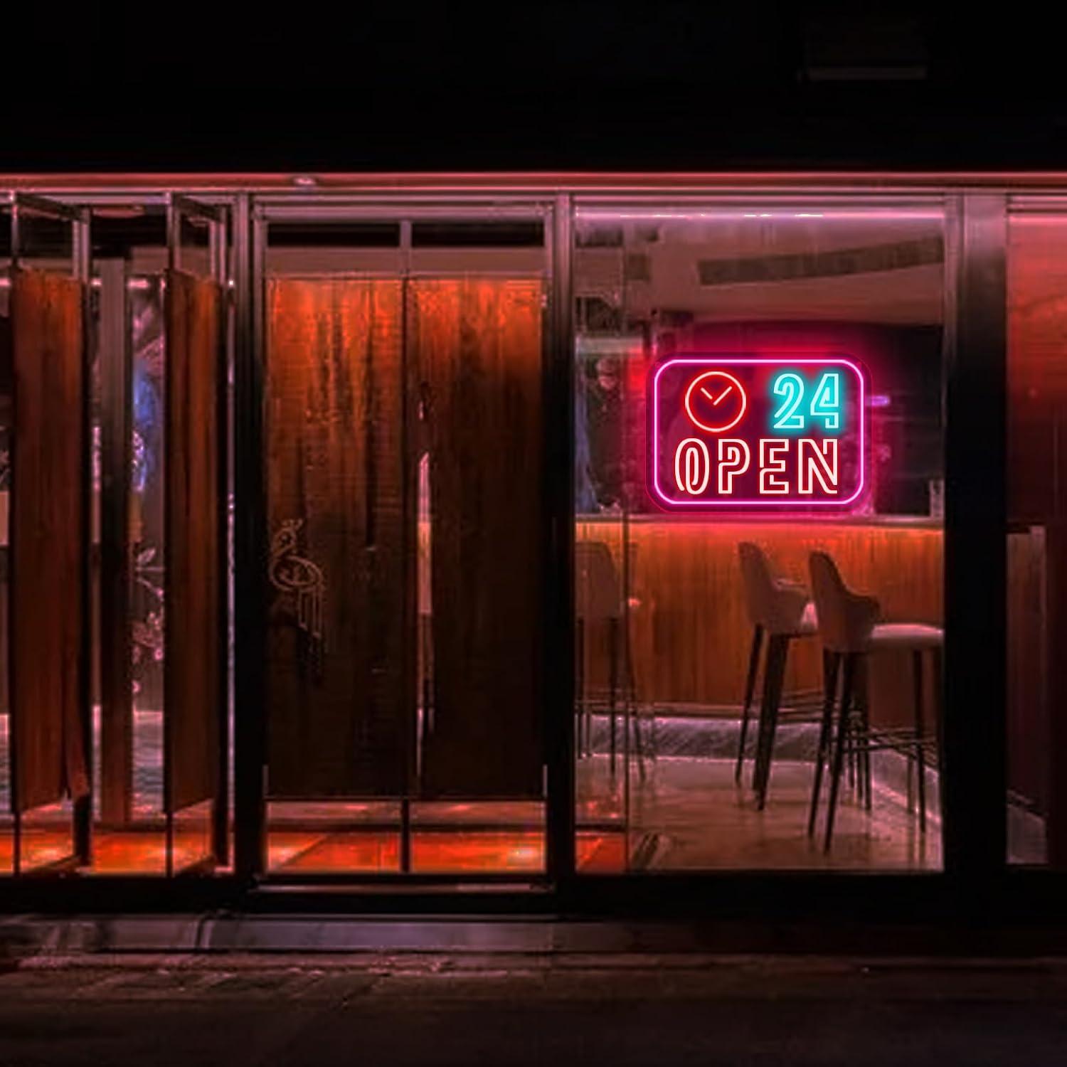 لافتة نيون على شكل ساعة تعمل ع - مراجعة Decor Lighting Opening Hours وسعره
