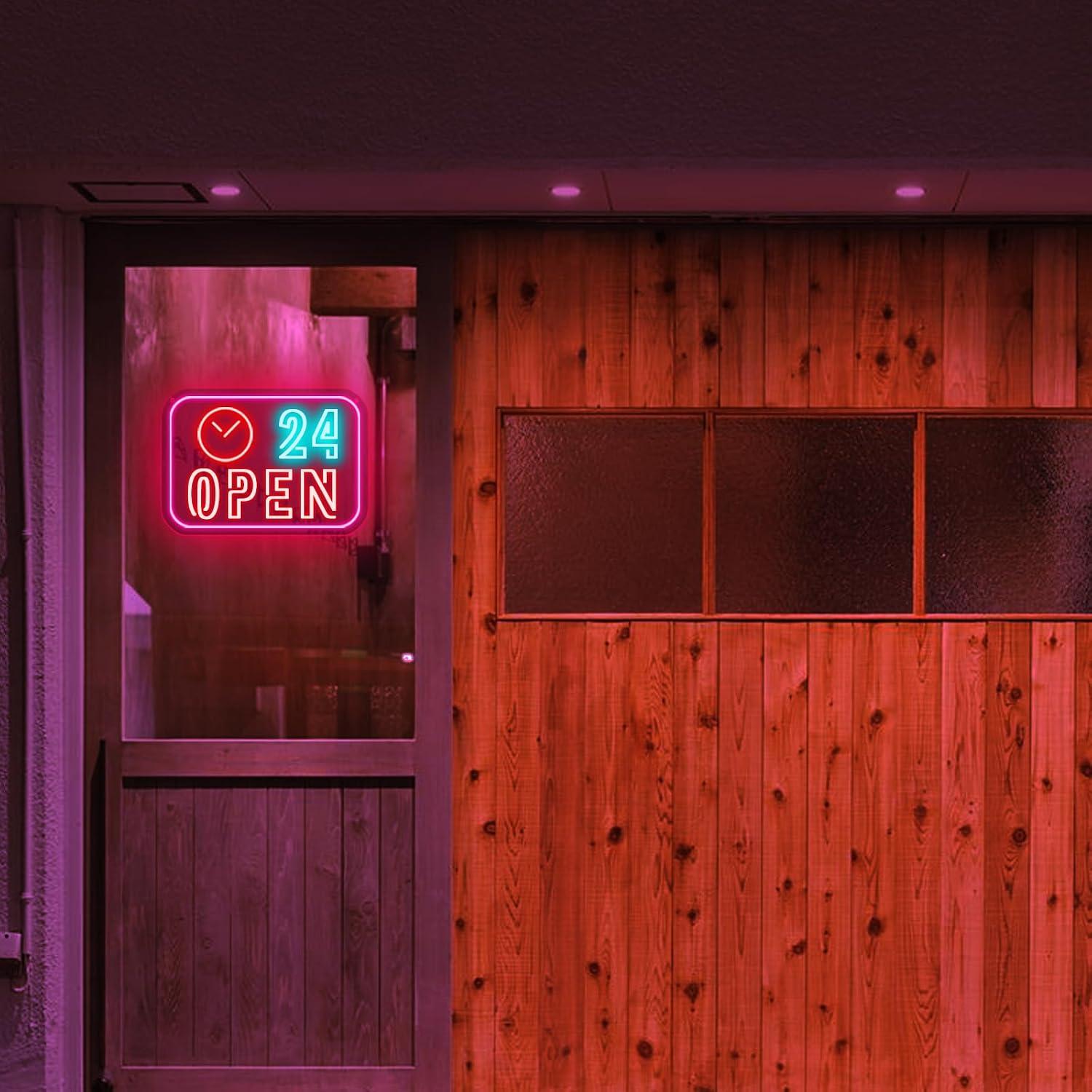 لافتة نيون على شكل ساعة تعمل ع - مراجعة Decor Lighting Opening Hours وسعره