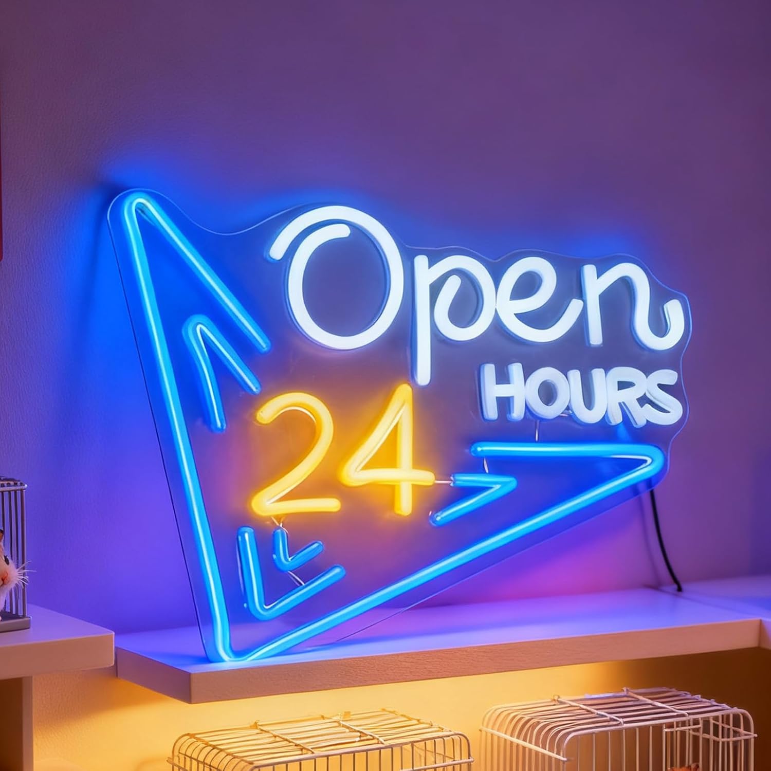 لافتة نيون LED مفتوحة على مدار - مراجعة Decor Lighting Opening Hours وسعره